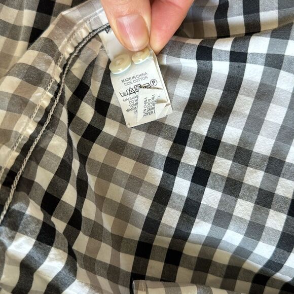 Jack Spade button down shirt, long sleeve, black and white, plaid, casual, small - Picture 5 of 6